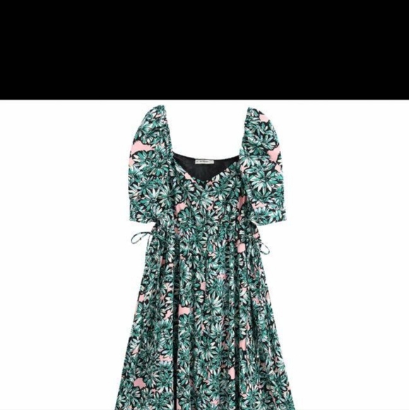 Zara floral print poplin puff sleeve dress size small - Picture 6 of 12